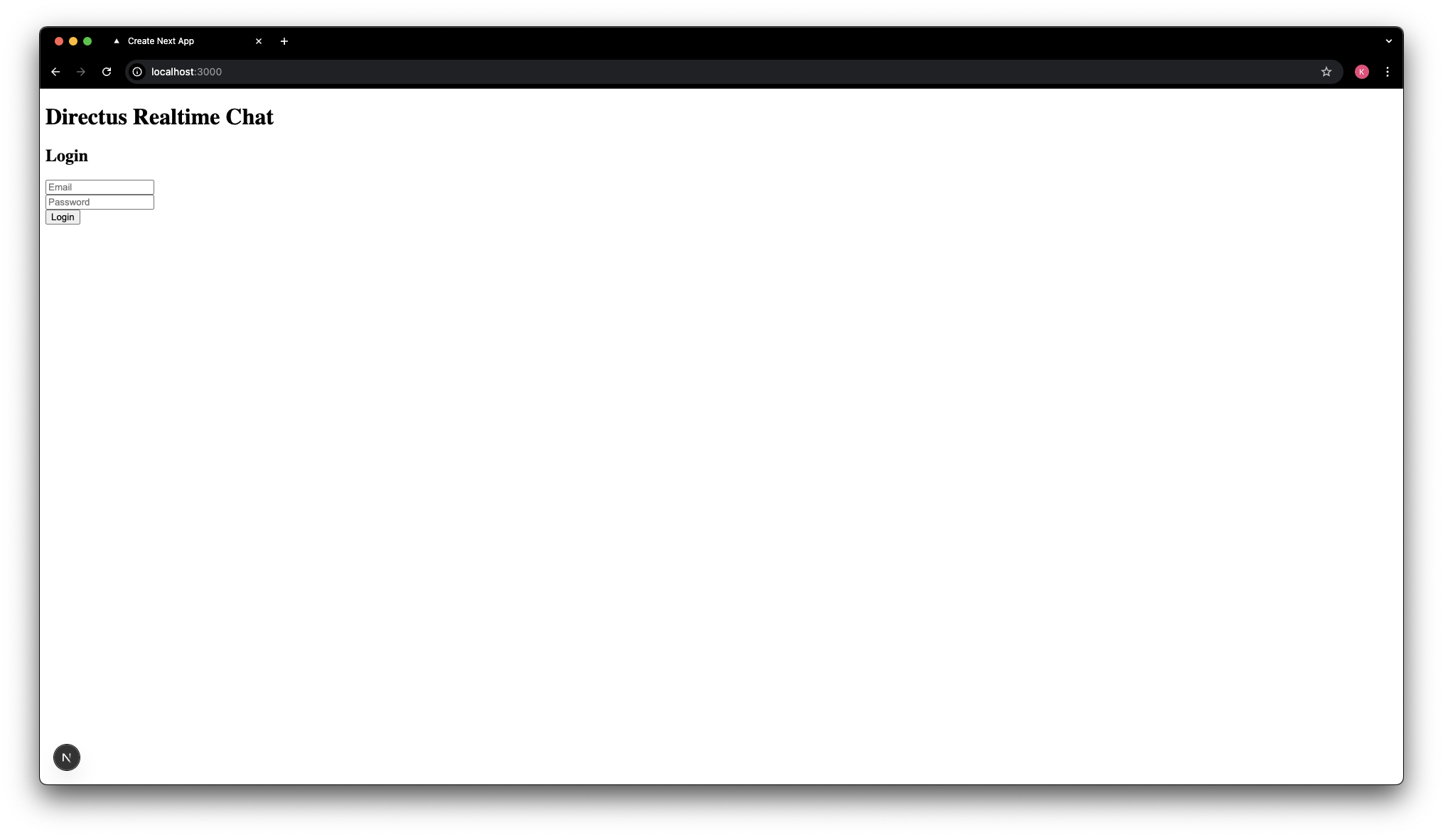Login form